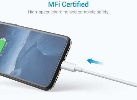 Lightning Cable MFi tanúsítvánnyal, USB A töltőkábel kompatibilis az iPhone 14 13 12 Mini Pro Max SE 11 Xs Max XR X 8 7 6 Plus 5S iPad Pro Airpod készülékkel - fehér 3db/csomag - Újracsomagolt termék - Outlet24