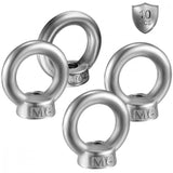 MA M6 Rozsdamentes Acél Gyűrű Alakú Menetes Rögzítő Csavar, Ezüst Színű, 10 darabos csomag - Outlet24