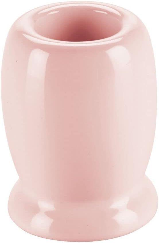 mDesign 4db-os Kompakt Kerámia Fogkefe Tartó Készlet - Rózsaszín Újracsomagolt termék - Outlet24