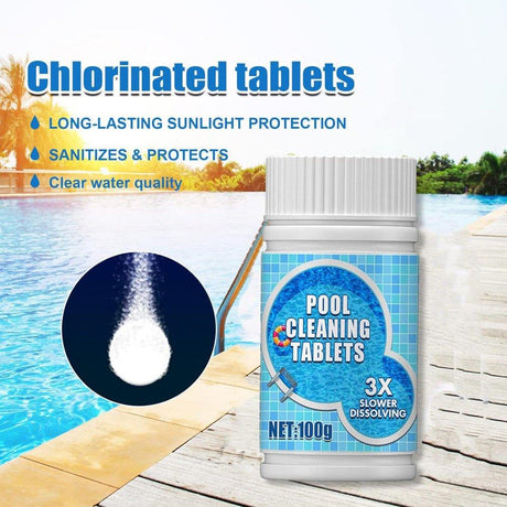 Mini Klór Tabletta Medence Tisztító Tabletták, Gyorsan Oldódó (100g) - Outlet24