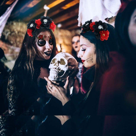 Női Halloweeni 2 darabos Fejpánt , Arc Tetoválás Szett, Arc strassz , Nőknek, Férfiaknak és Gyerekeknek - Outlet24