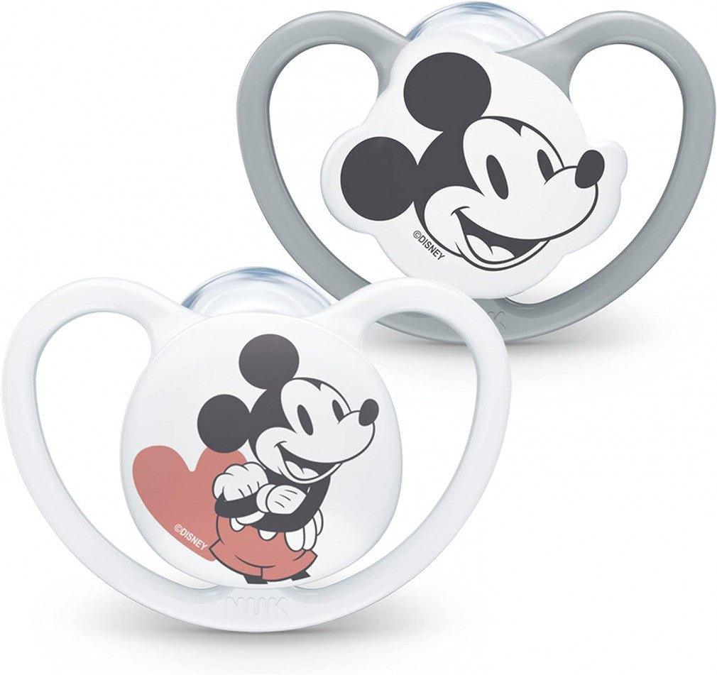 NUK Space Disney Mickey Mouse 0-6 hónapos cumi, extra nagy légáteresztő, BPA-mentes szilikon, 2 darabos szett - Outlet24