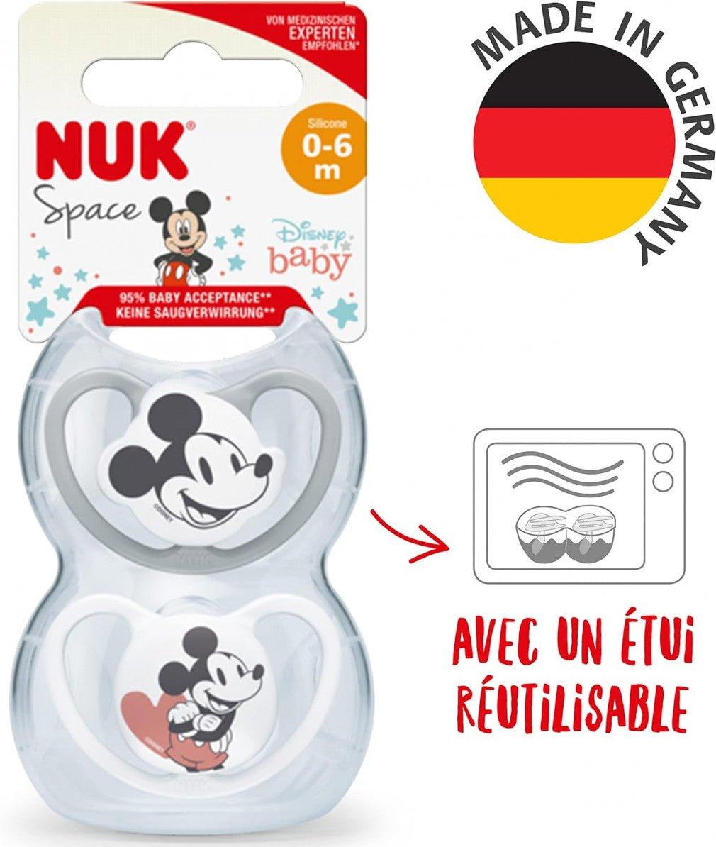 NUK Space Disney Mickey Mouse 0-6 hónapos cumi, extra nagy légáteresztő, BPA-mentes szilikon, 2 darabos szett - Outlet24